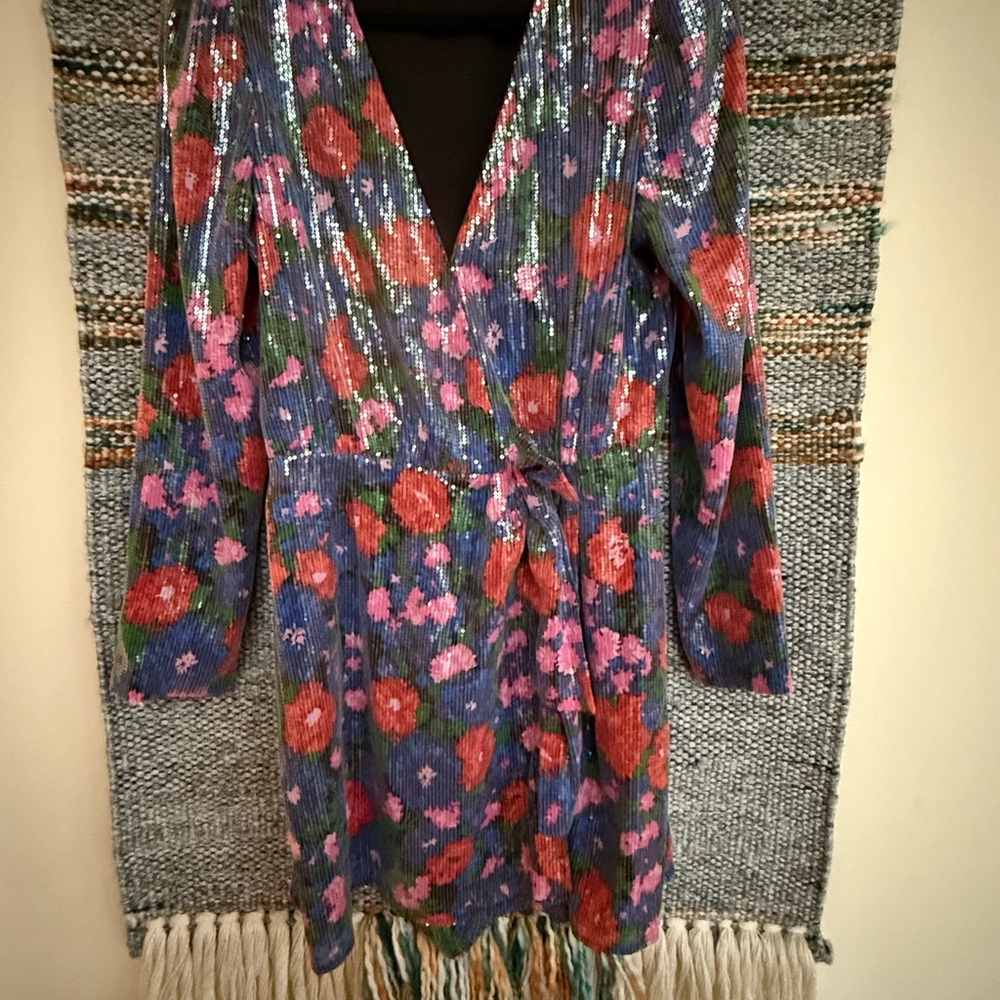 Sequin Floral Mini Dress by Wayf